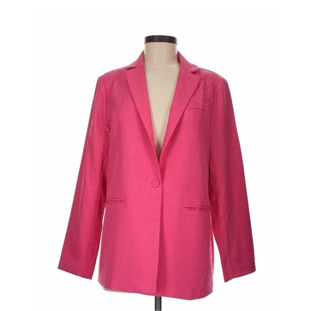 KIRUNDO Oversized Blazer Jacket Pink Business Casual Office Large